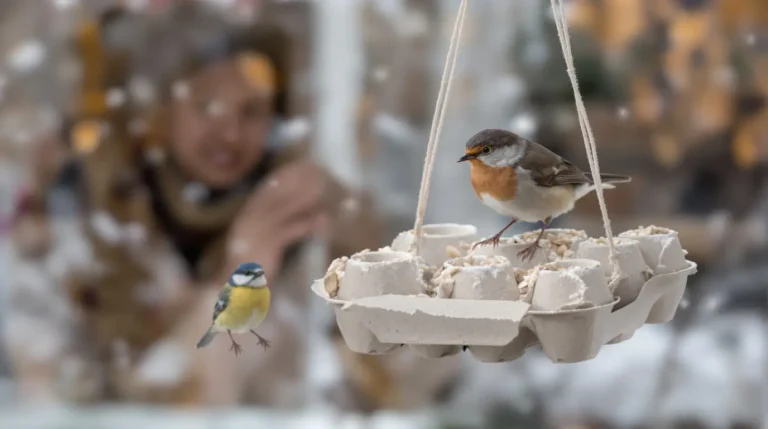 Ne jetez plus vos vieilles boîtes d’œufs : au jardin, elles attirent les oiseaux cet hiver