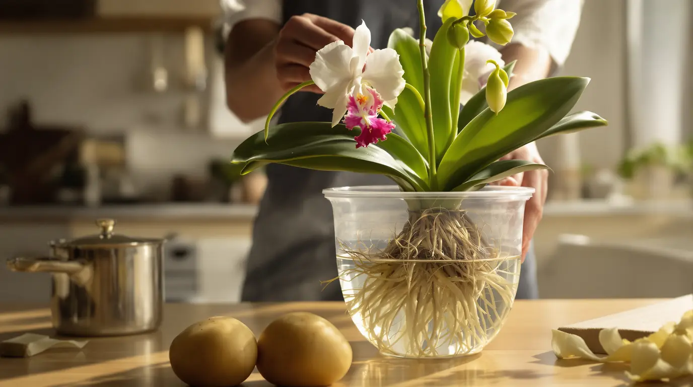Orchidée : une floraison spectaculaire en un rien de temps grâce à une simple pomme de terre Orchidée : une floraison spectaculaire en un rien de temps grâce à une simple pomme de terre