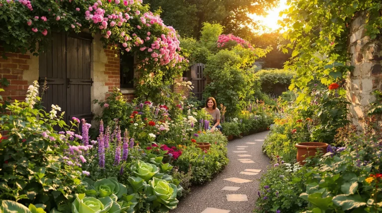 Ce jardin inspiré des anciens presbytères séduit encore par son abondance naturelle et son charme vivant