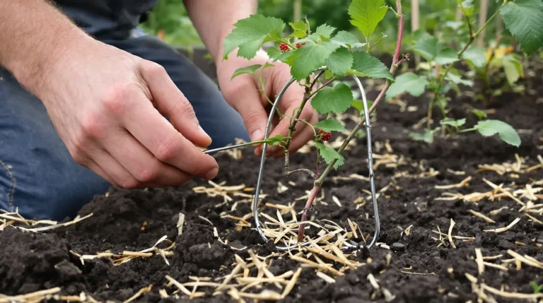 Peu de jardiniers utilisent ce vieux cintre pour maintenir les tiges fragiles au potager
