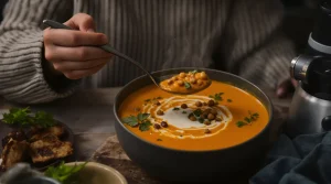 Velouté pois chiches-carottes au cumin : mon dîner complet et healthy pour les soirs de flemme